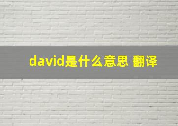 david是什么意思 翻译